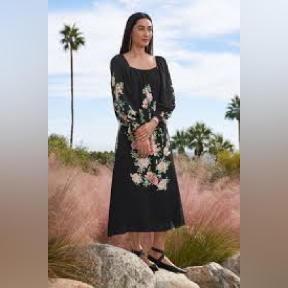 NWT Johnny Was BYRDIE VISCOSE MIDI $458 DRESS M